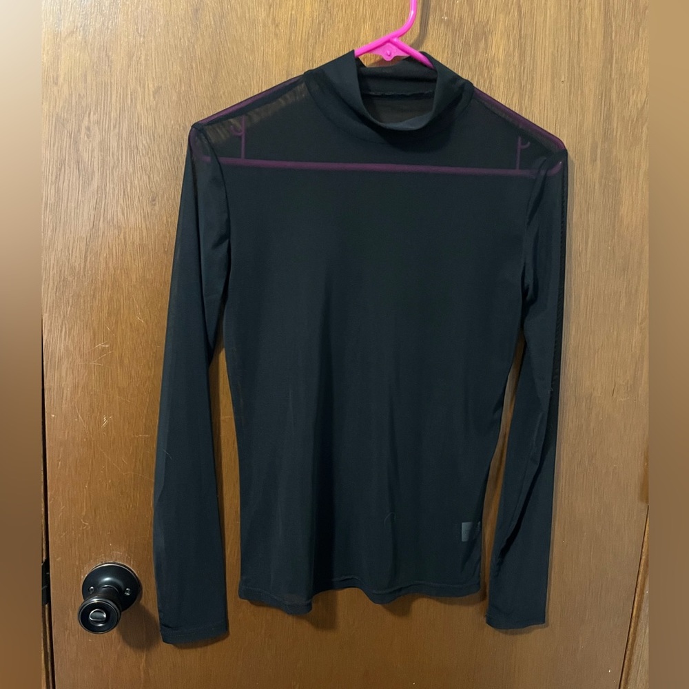 Mesh Mock Neck Top